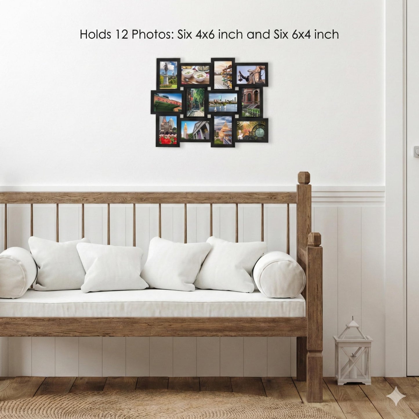 MELANNCO Collage Picture Frame 18x23 Inch Black - Holds 12 Photos in 4x6 and 6x4 Formats - Wall Display for Home Decor, Horizontal or Vertical Hanging