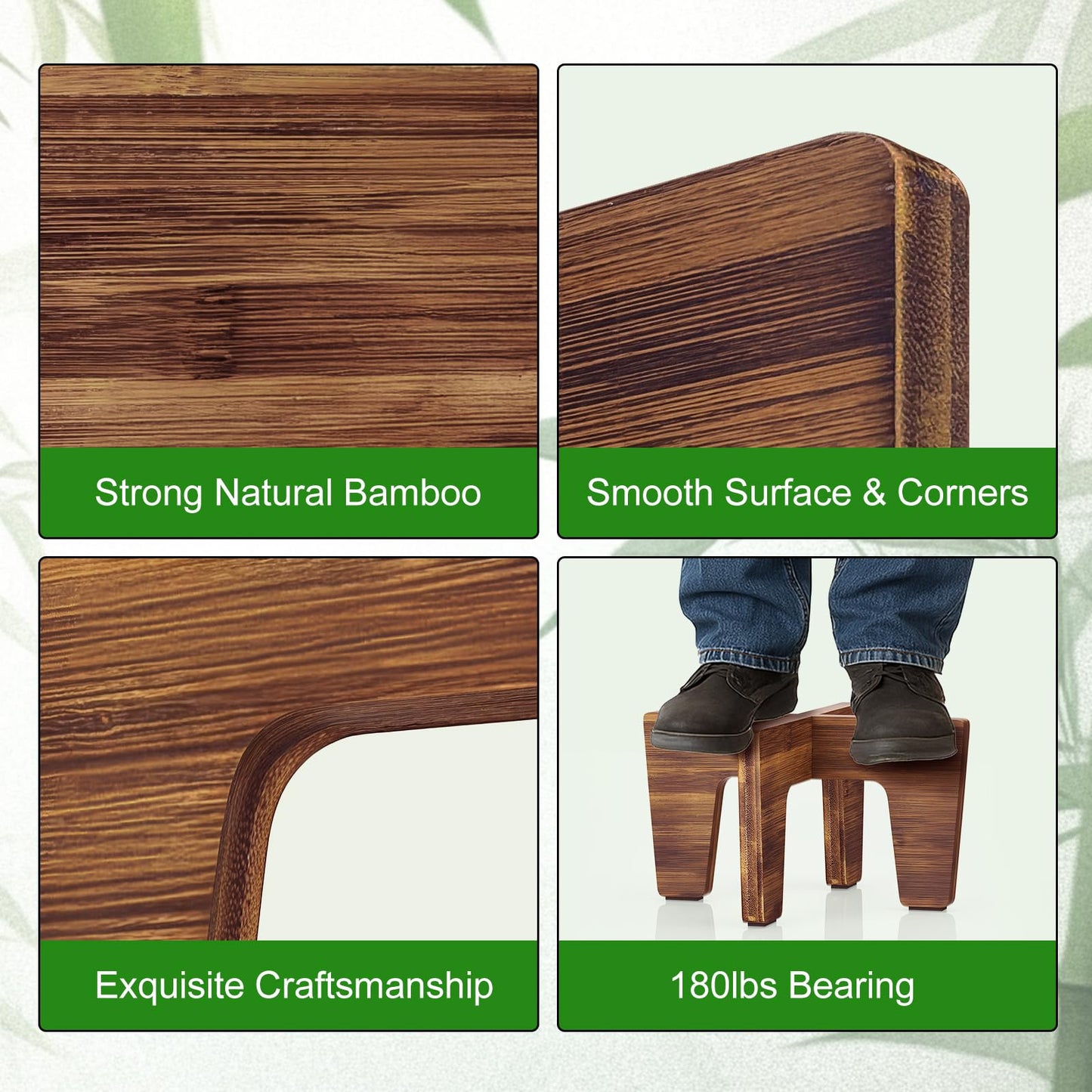 HAWHUV Plant Stands Indoor Outdoor, Plant Risers for Inside Pots Sturdy Short Plants Holder, Flower Pot Stand for Indoor Plants, Small Single Floor Plant Bamboo Display Stand (Natural 12“ (2 pack))