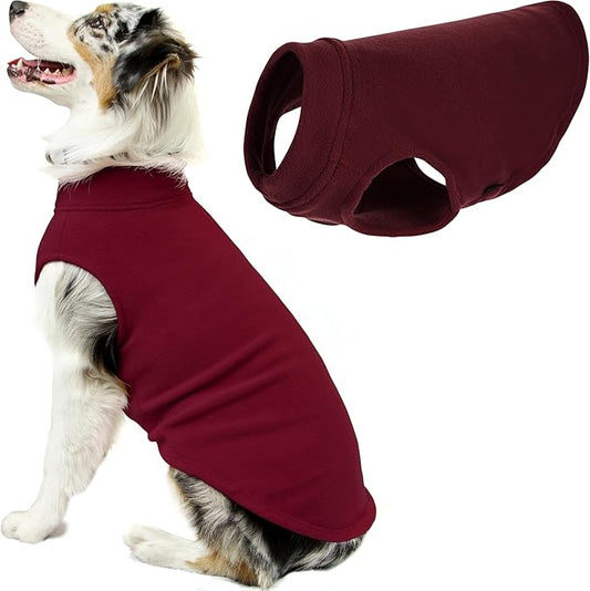 Gooby Stretch Fleece Vest Dog Sweater - Burgundy, 5X-Large - Warm Pullover Super Stretchy Fleece Dog Jacket for Small to Large Dogs