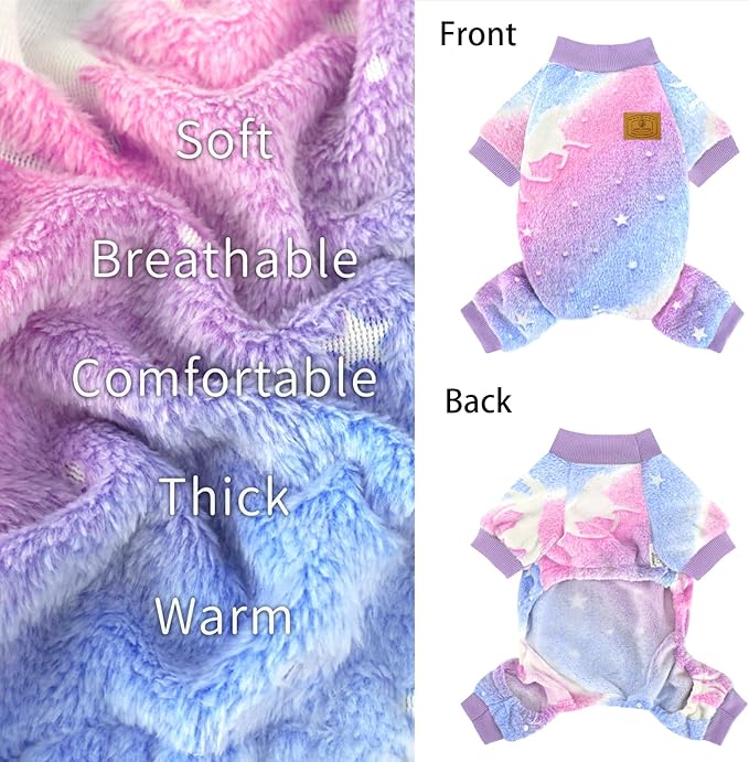 XPUDAC Dog Sweater Glows in The Dark Fleece Pajamas for Small Medium Dogs Girl Boy Puppy Clothes for Halloween Christmas Winter(Medium)