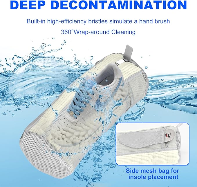 Shoe Washing Bag for Washing Machine - Durable Shoe Washing Machine Bag for Most Children's Shoes (Small White 2PCS)