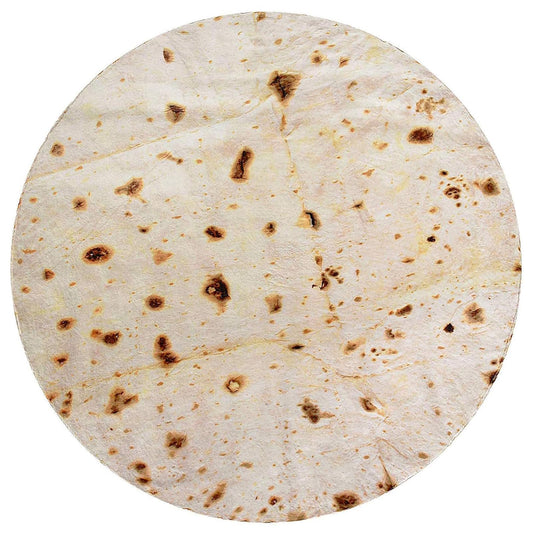 CASOFU Burrito Tortilla Throw Blanket 71 inches for Adult Kids, Novelty Tortilla Food Blanket Funny Gifts for Women Men Teens, 285GSM Soft Flannel Taco Blanket Birthday Gifts for Boys Girls(Beige)