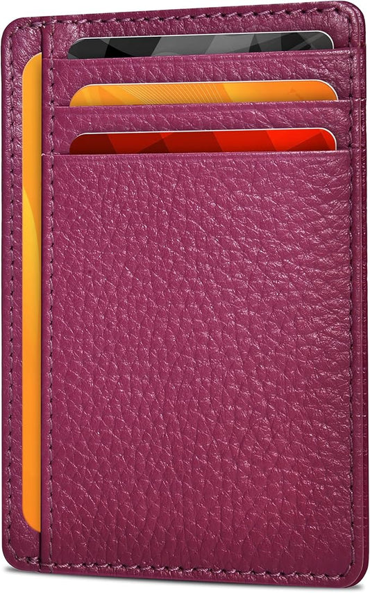 Oak Leathers Leather Slim Minimalist Wallet for Men & Women RFID Front Pocket Leather Card Holder Wallets