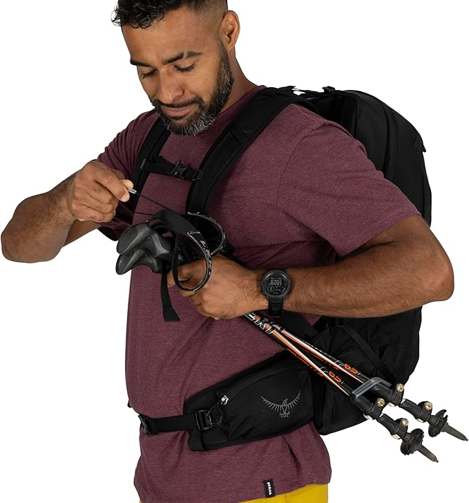 Osprey Talon 22L Men's Lightweight Hiking Backpack - Small Daypack for Travel & Camping, Black/Coal Grey