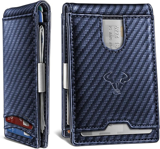 BULLIANT Men Wallet Airtag&Standard Use,Slim Front Pocket Wallet Money Clip for Gifg Men RFID Blocking 11Cards