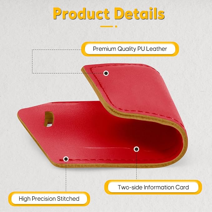 Travelambo 8 Pack Luggage Tags Faux Leather for Suitcases Travel Bag Labels Travel Accessories Essential with Protection Cover ID (Red Deep)
