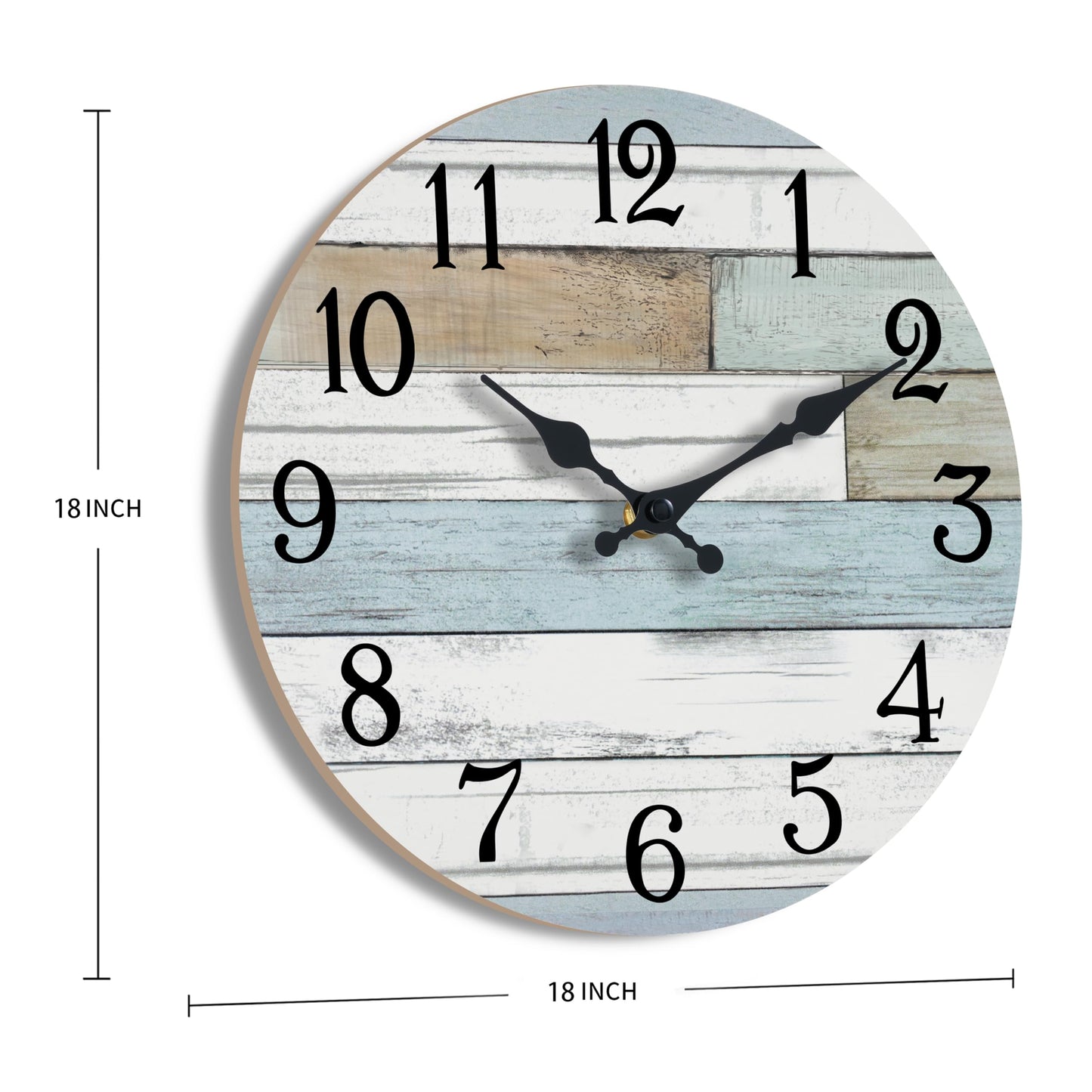 KECYET Wall Clock Battery Operated 18 Inch Large Silent Non Ticking Coastal Design Country Rustic Retro Decorative for Bathroom Kitchen Living Room Bedroom