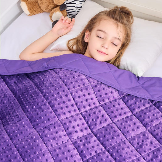 yescool Purple Weighted Blanket 10 Pounds Twin Size Cooling Weighted Throw Blanket, Minky Heavy Blankets Warm Weighted Comforter, Big Washable Thick Blankets Gift for 80-120lbs, 40 * 60in