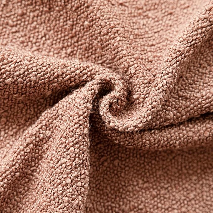 Foindtower Decorative Textured Boucle Throw Pillow Covers Accent Solid Pillow Cases Neutral Soft Cozy Couch Cushion Case for Chair Sofa Bedroom Living Room Home Decor 20x20 Inch,1PC,Dusty Orange Hazel