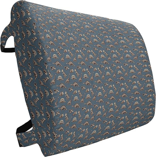 Ambesonne Cartoon Lumbar Back Support Pillow, Disparate Fossil Dinosaurs Skeletons Jurassic Period, High Density Foam for Office Chairs Car Seats, 14" x 13", Seal Brown Slate Blue
