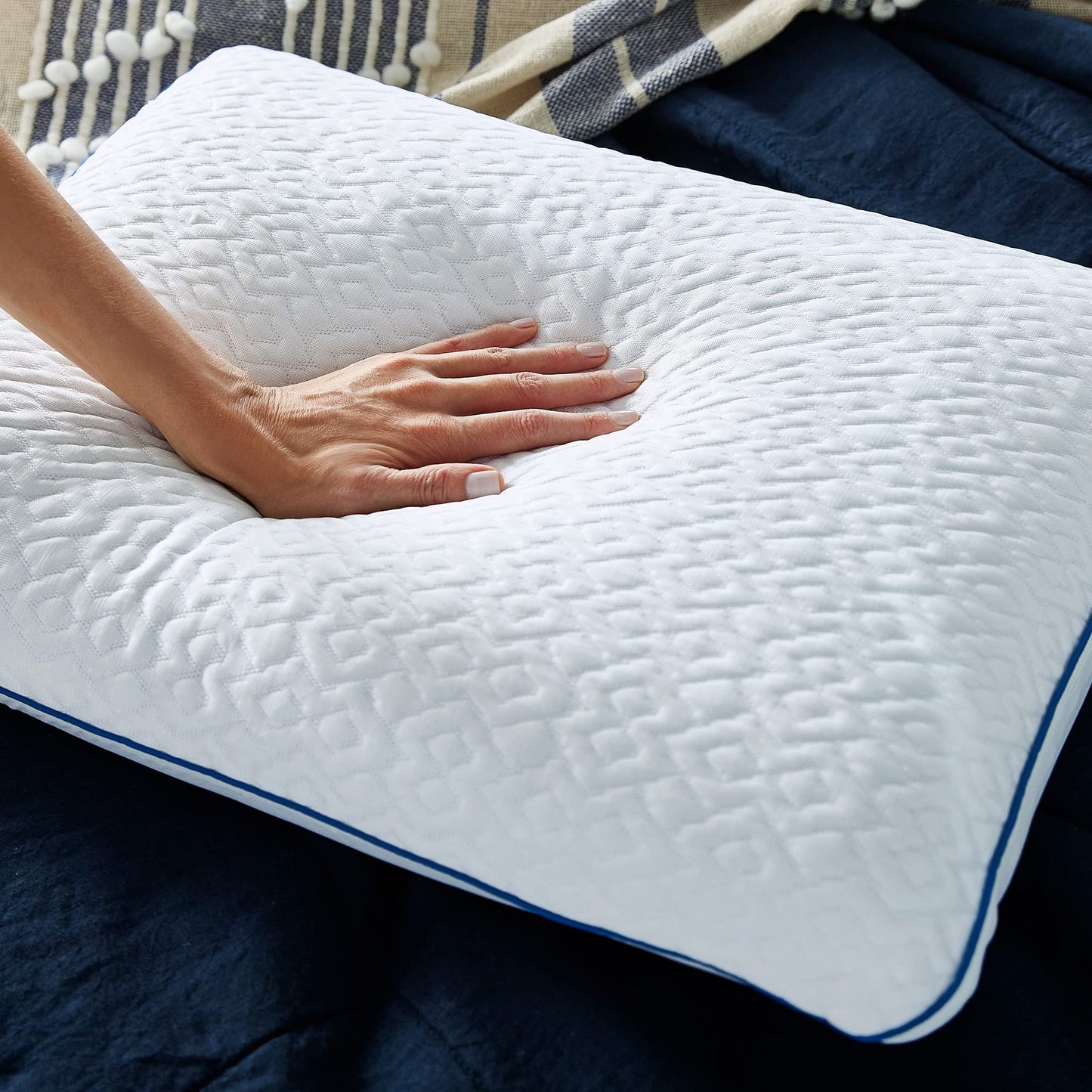 Sleep Innovations Forever Cool Gel Memory Foam Pillow, Standard (Pack of 2), White 2 Count