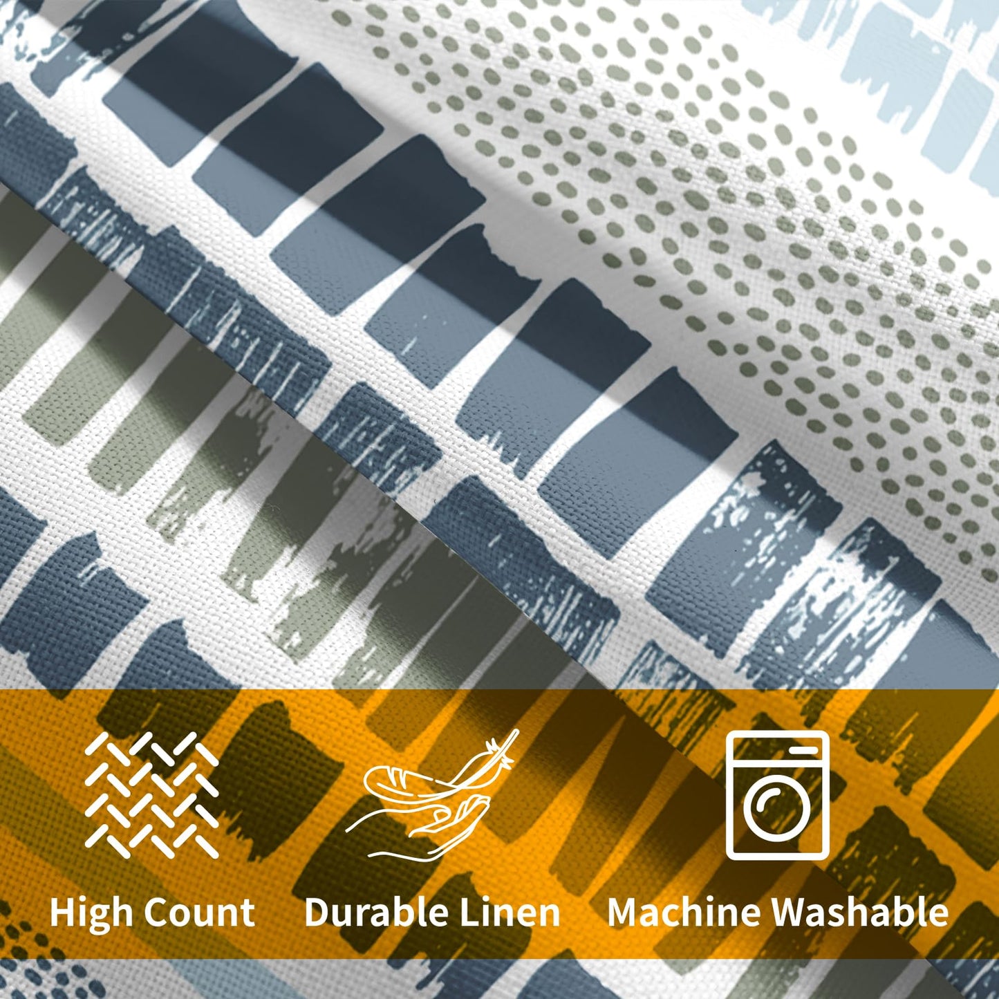 Blue Green Pillow Covers 18x18 Set of 2 Boho Striped Dots Print Pattern Decorative Outdoor Zipper Pillowcases Rustic Decoration Farmhouse Linen Throw Cushion Cover Decor for Home Couch Sofa Bed