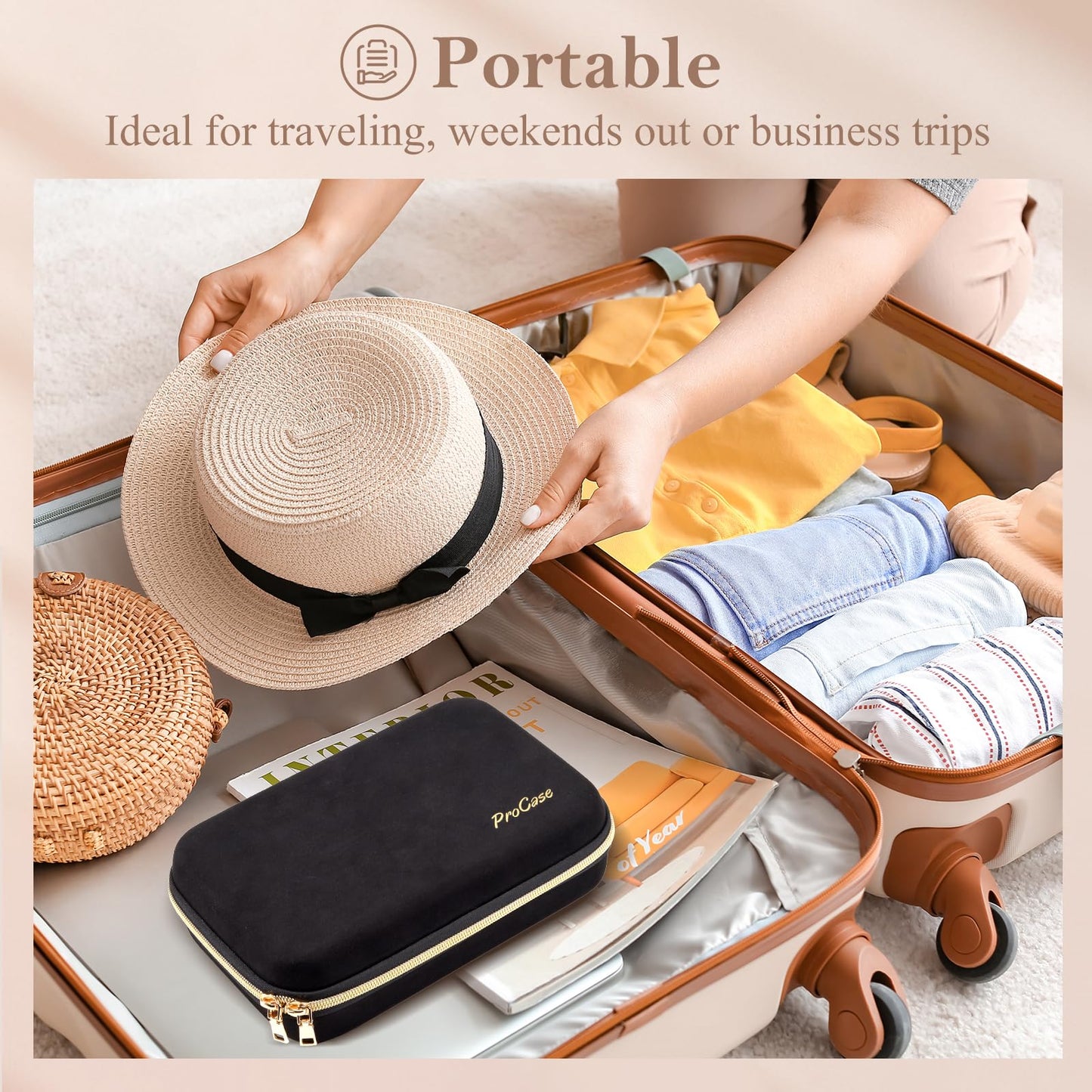 ProCase Jewelry Organizer Stand Bundle with Travel Jewelry Organizer Case