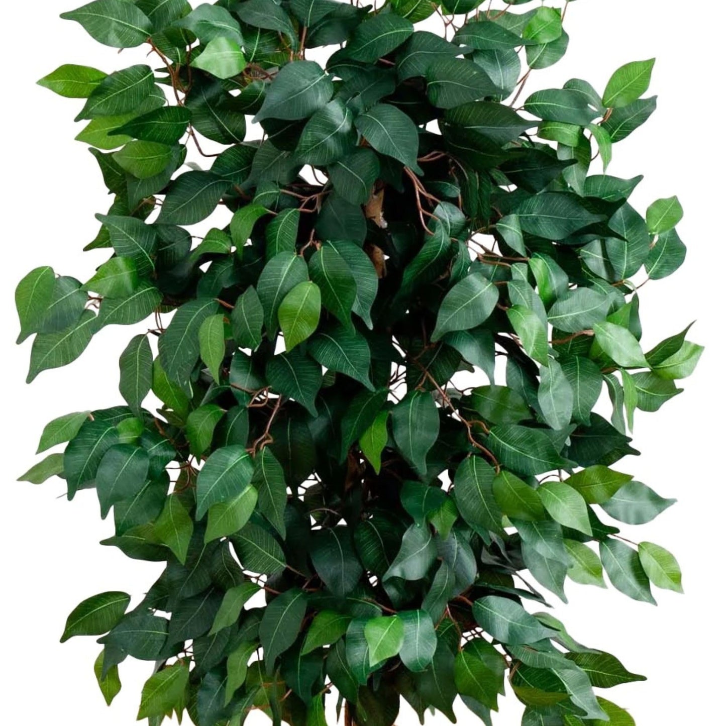 Nearly Natural 4ft Triple Trunk Ficus Silk Tree with Natural Wood Trunks and Dense Foliage, Mid-Size Faux Floor Plant for Home and Office