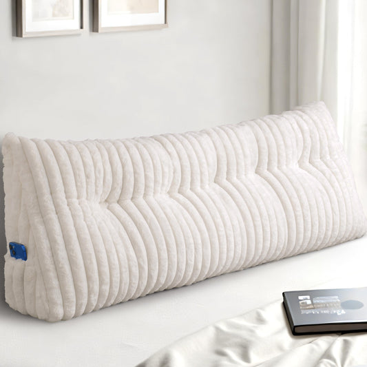 Dorivalley Headboard Pillow Queen, Triangular Wedge Pillow Headboard Queen, Cushion Headboards Reading Pillows, Backrest Pillows for Sitting in Bed or Working with Removable Cover, Beige