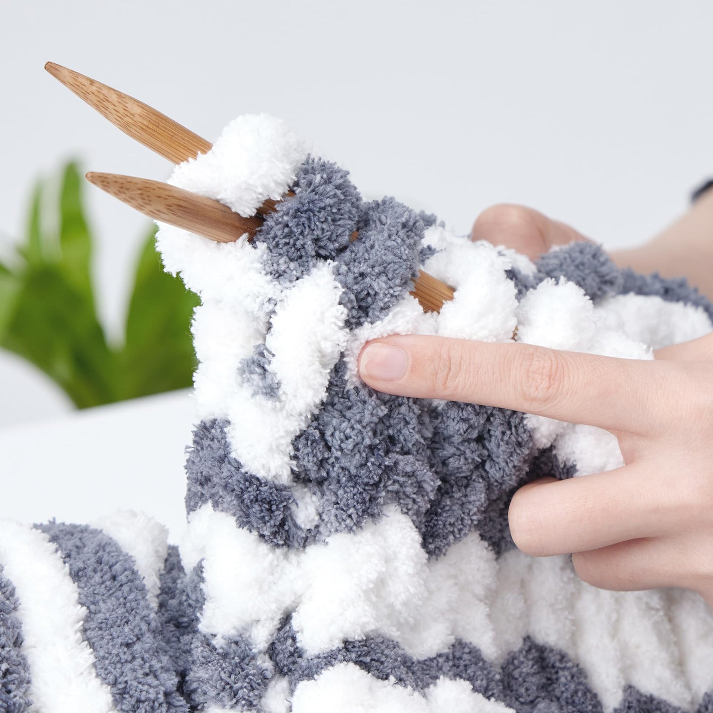 Bulky Chunky Yarn for Hand Knitting Blanket – #10 Jumbo Knitting Yarn, 1 Inch Thick Chenille Jumbo Yarn, No Knots Soft Machine Washable, Super Bulky Yarn 4 Pack for Crochet, Arm Knitting & Crafts
