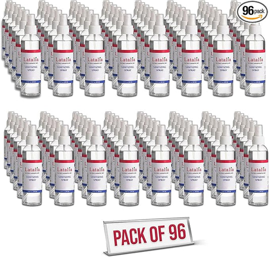 Latalia Unscented Hand Sanitizer Spray Refill Pack of 96 | 6.67 Fl oz with 80% Alcohol Bulk Hand Sanitizer Travel Size | Hand Sanitizing Spray For Quick Dry Hand