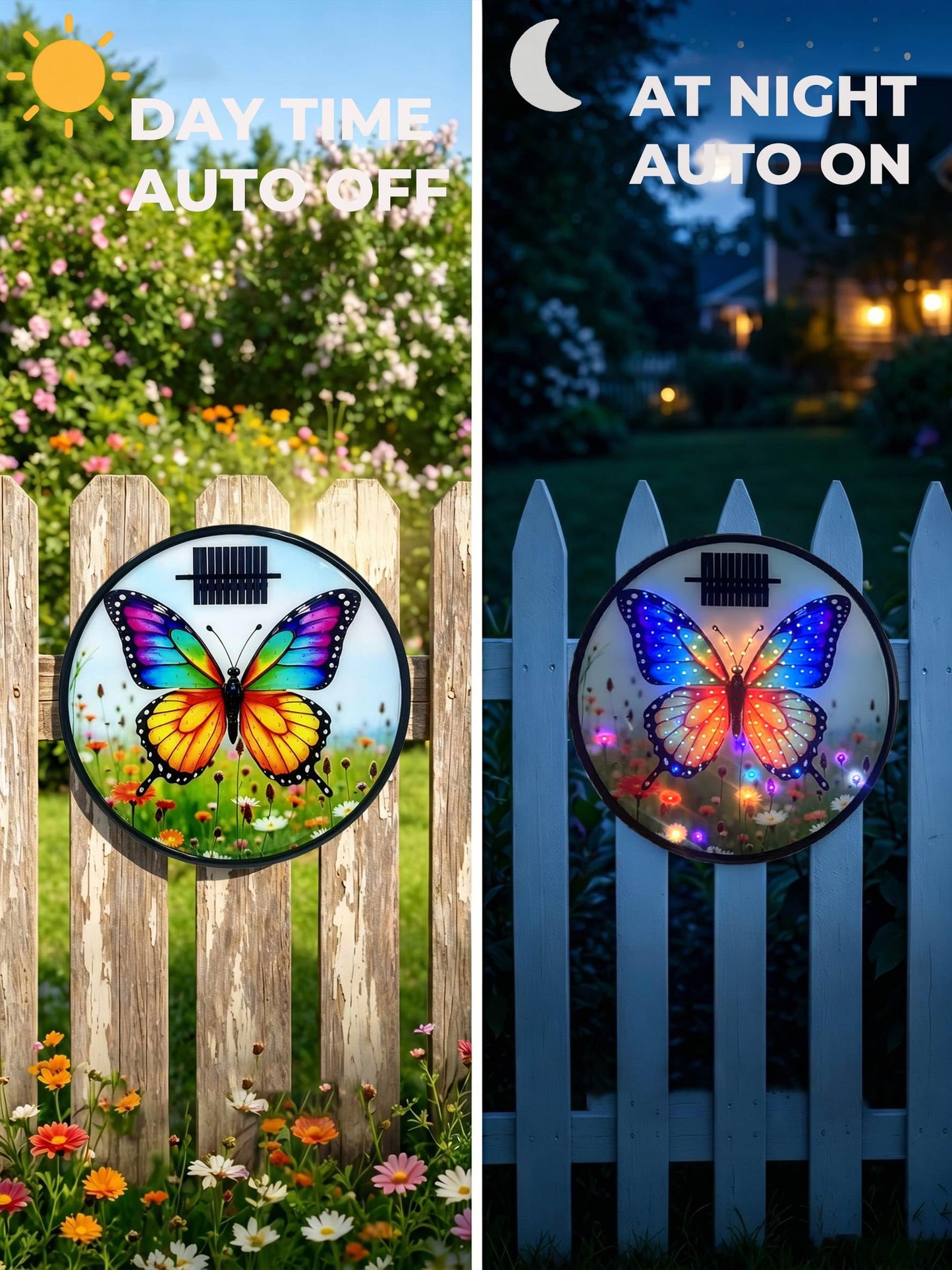 CBAXEAXMM Solar Butterfly Wall Decor (Colorful)