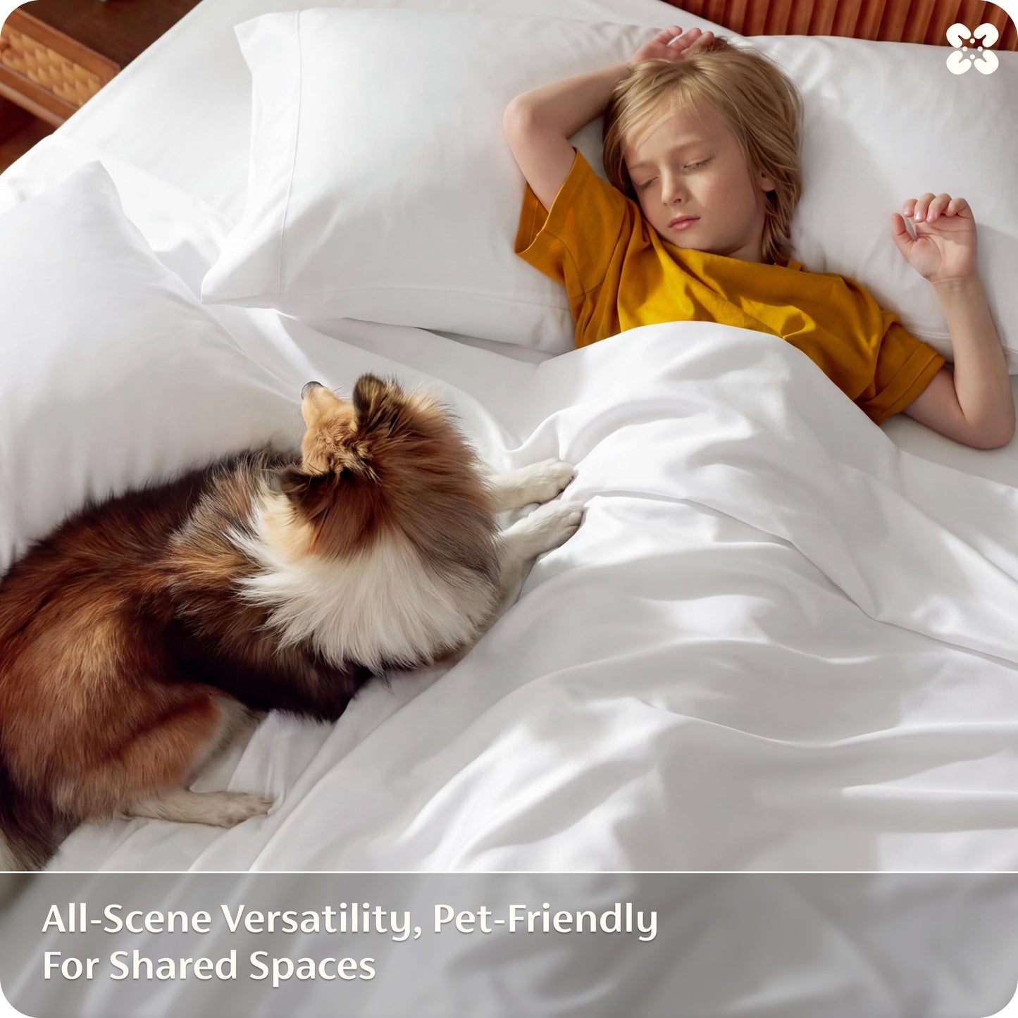 Bedsure King Size Sheet Set, Cooling Sheets, Rayon Derived from Bamboo, Deep Pocket Up to 16", PureWoven, Breathable & Soft, Bed Sheets, Hotel Luxury Silky Bedding for Hot Sleepers, White