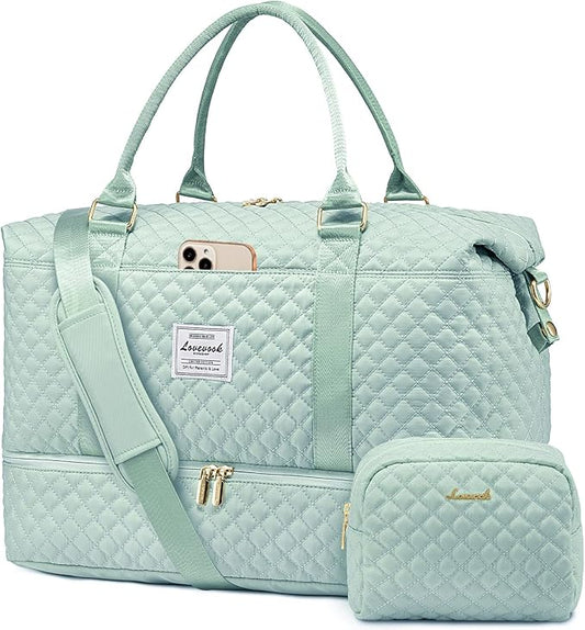 LOVEVOOK Travel Duffle Bag,Weekender Bags for Women with Shoe Compartment，Carry on Overnight Bag with Toiletry Bag,Gym Duffel Bag with Wet Pocket, Hospital Bags for Labor and Delivery