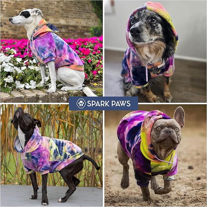 Spark Paws Dog Hoodie – Premium Dog Sweater for Small, Medium, and Large Dogs | Warm Outfits for French Bulldogs, Pitbull, Puppy, Winter Jacket Alternative - Berry Lemonade - 5XL