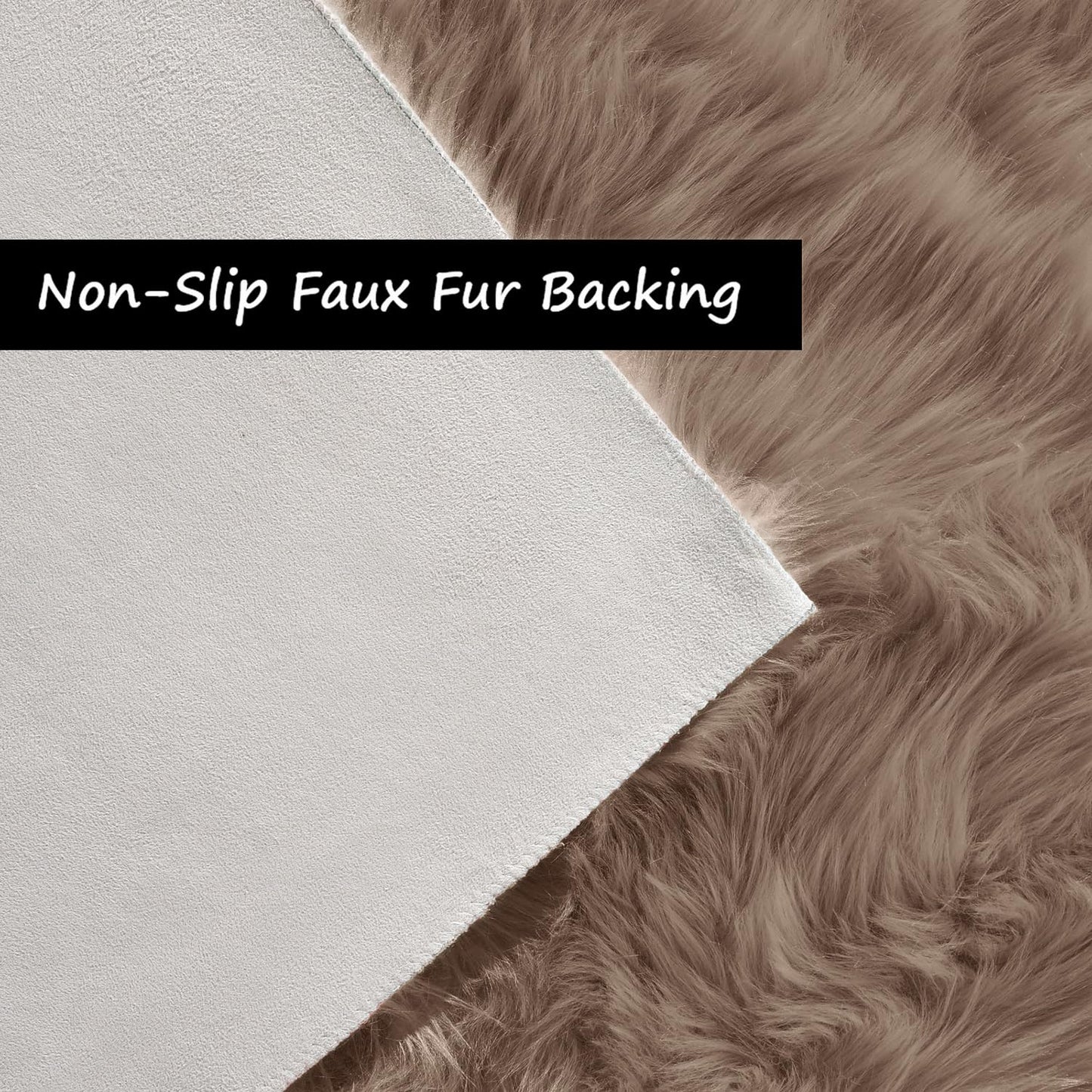 Goolela Beige Round Rug 4ft Fluffy Sheepskin Faux Fur Rug for Bedroom Bedside Living Room Fuzzy Furry Circle Carpet