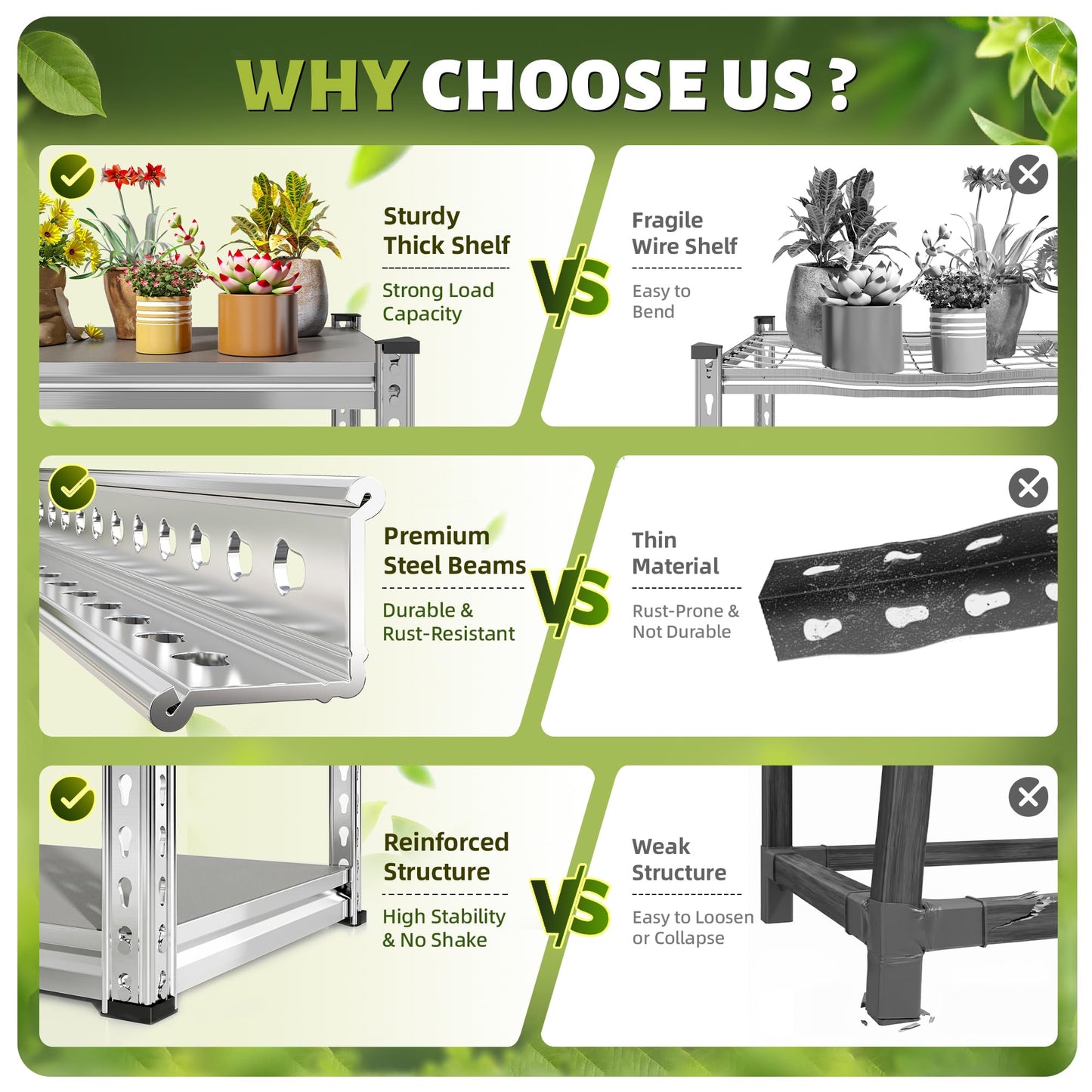 REIBII 60" H Waterproof Plant Stand with PP Board for Gardening Enthusiasts