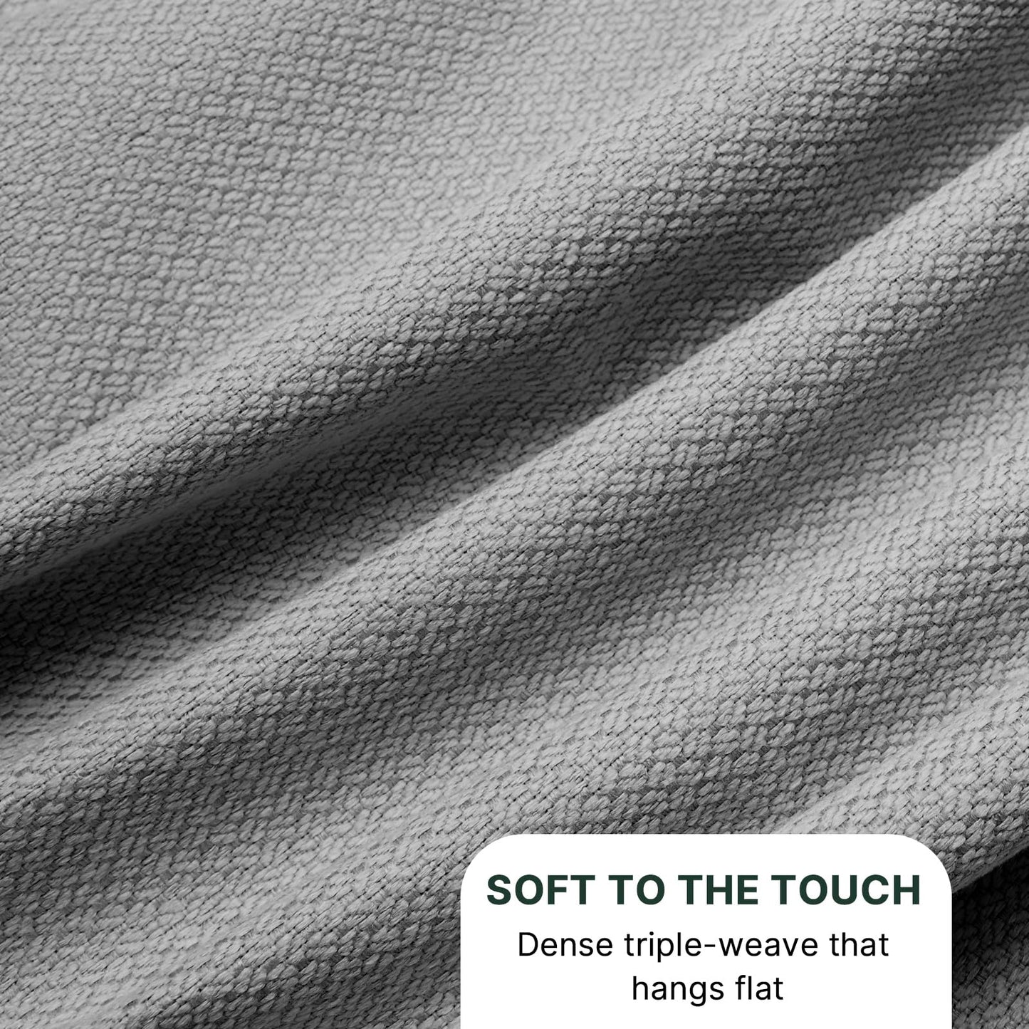 H.VERSAILTEX 100% Blackout Curtains Back Tab Full Light Blocking Curtain Draperies with Gray Coating Thermal Insulated Window Treatment Set of 2 Panels, 52" W x 84" L, Dove