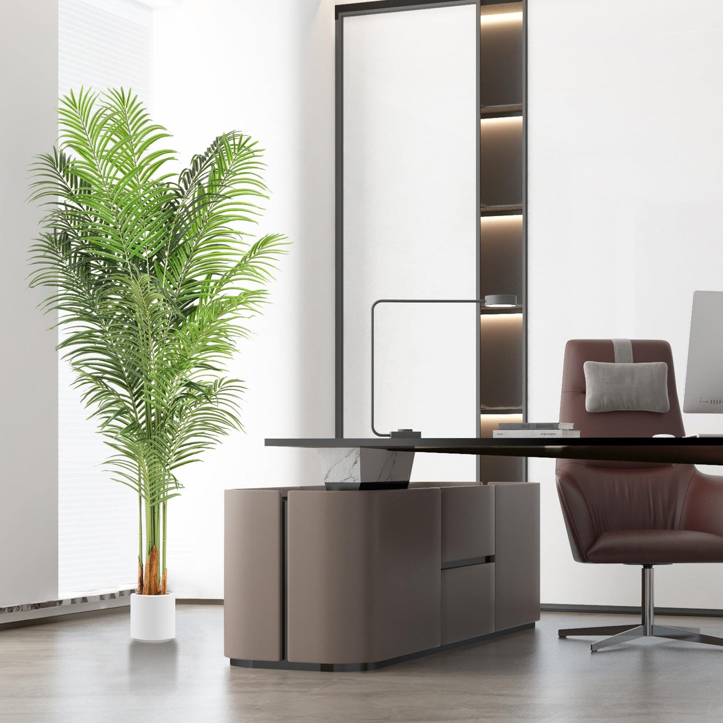 ProDeco Artificial Palm Tree 7.2Ft Tall Fake Potted Plant Faux Silk Green Floor Decorative Large Artificial Plants Indoor for Office Home Living Room Outdoor Decor