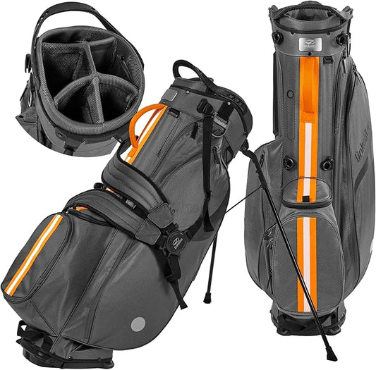 Ultra Lightweight Waterproof Golf Stand Bag with Rain Cover | Full-Length 5-Way Divider, 6 Pockets with Magnetic Access & Dual X-Strap | Easy-Carry for Men & Women