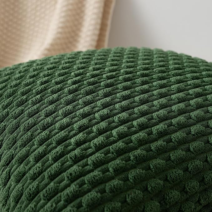 Kevin Textile Christmas Throw Pillow Covers 12x20 inch Soft Striped Decorative Cushion Cases with Hidden Zipper for Couch Sofa Bed 2 Pieces Dark Green