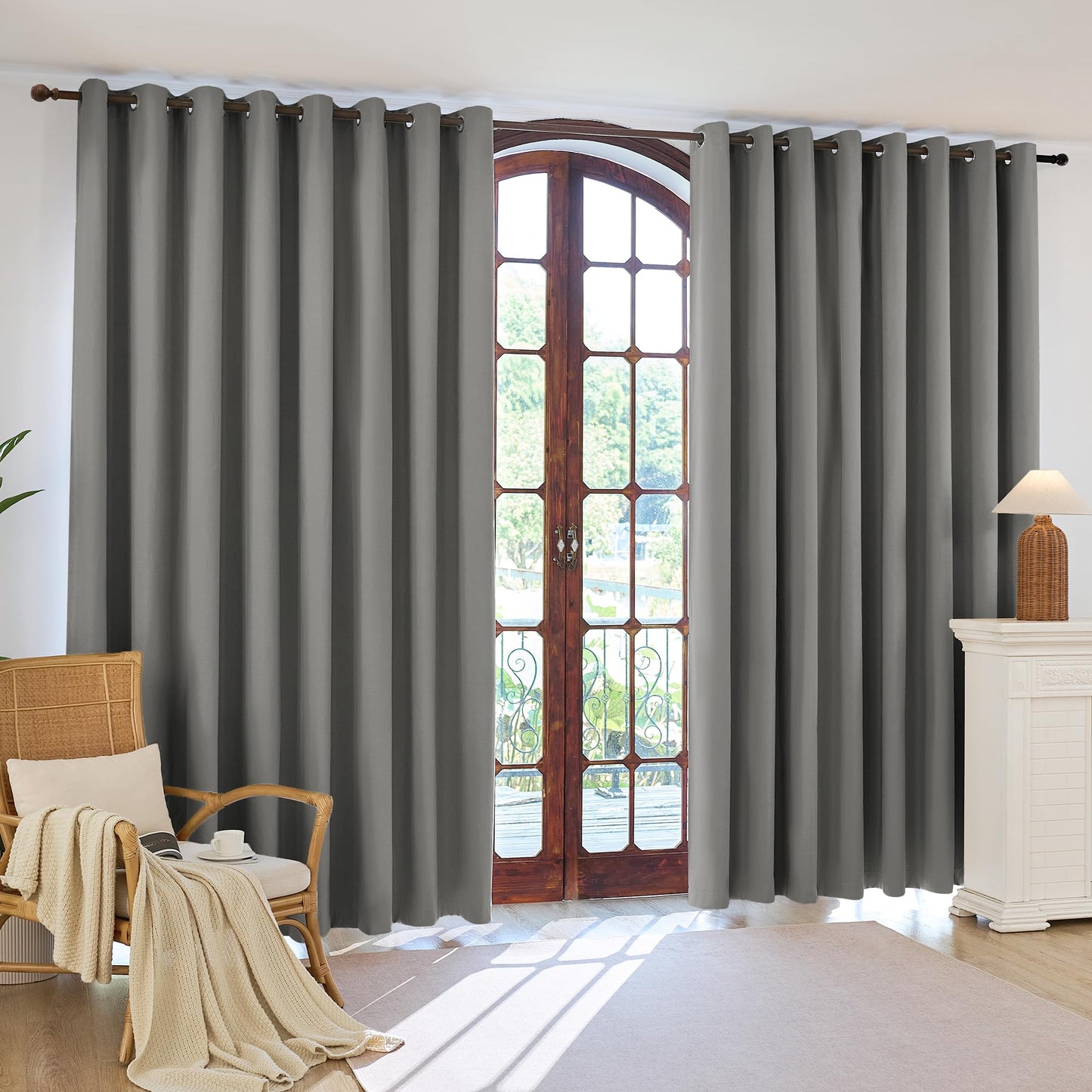 SABALANICA 2 Panels 100% Blackout Curtains, Lightweight Thermal Insulated Grommet Drapes for Bedroom Living Room, Light Blocking Window Treatment, Pack of 2, 54x84 Inches, Charcoal Grey