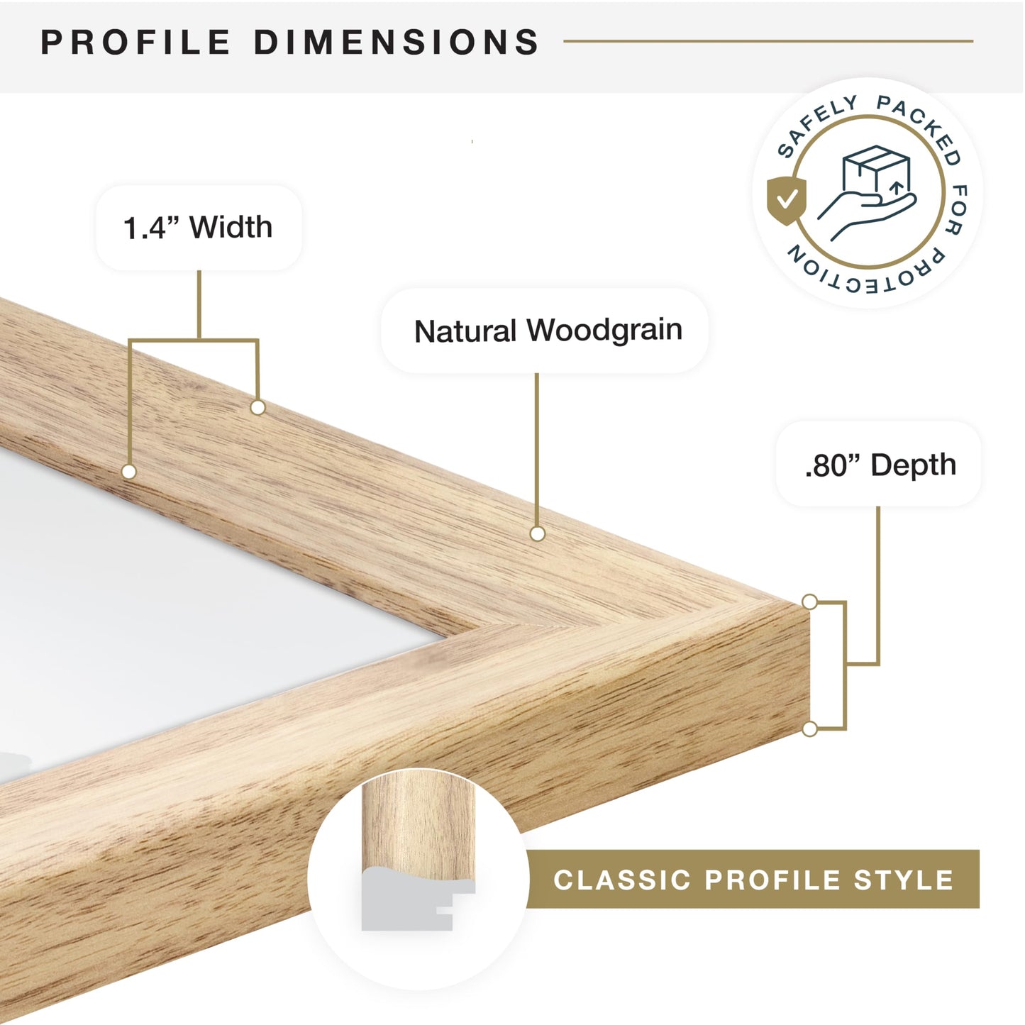 MCS Studio Gallery Classic 16x20 Poster Frame Natural Woodgrain Engineered Wood, Vertical & Horizontal Wall Hanging Large Picture Frame for Photos, Posters & Art Prints (1-Pack)