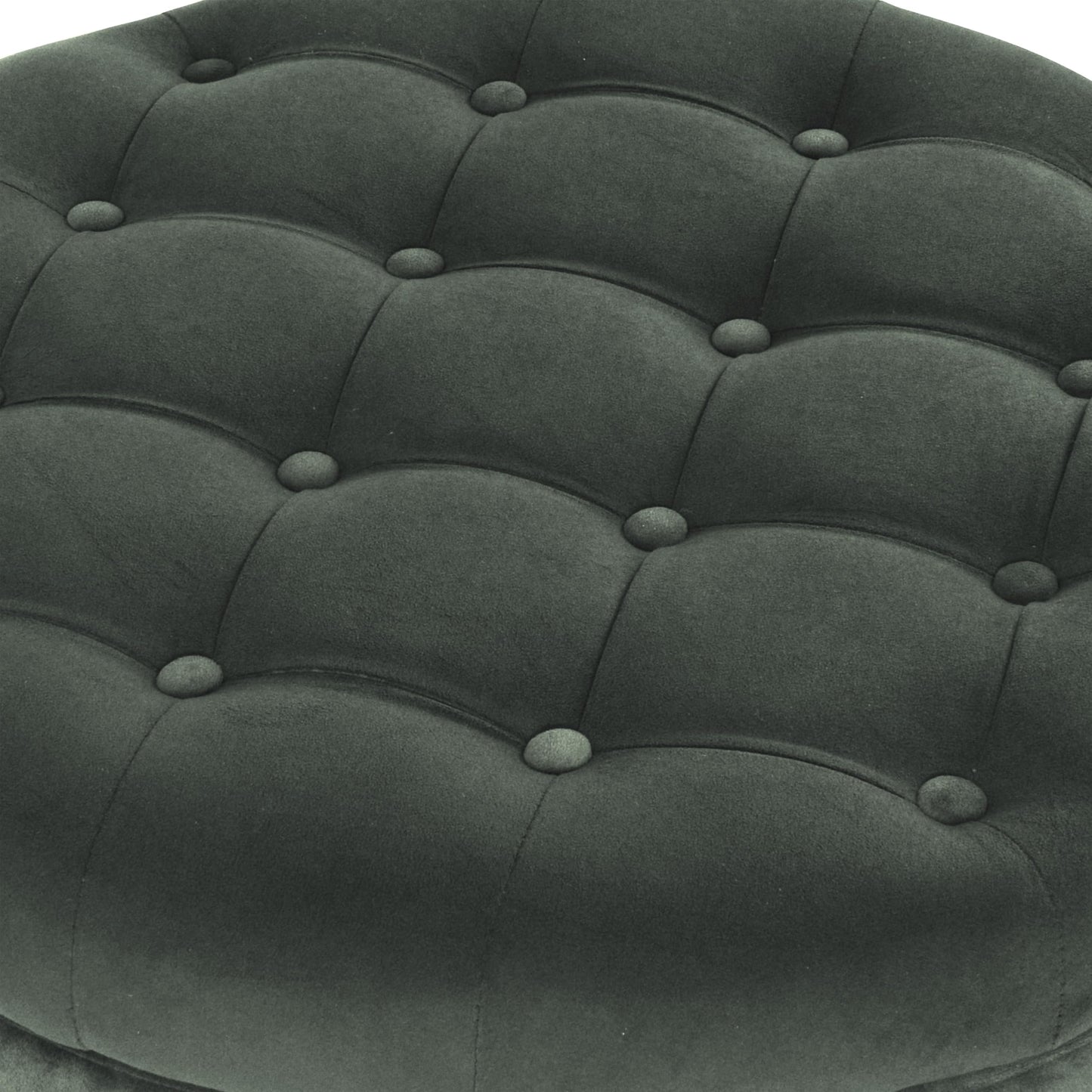 HomePop Home Decor | Large Button Tufted Velvet Round Storage Ottoman | Ottoman with Storage for Living Room & Bedroom, Loden Green Velvet, 28"
