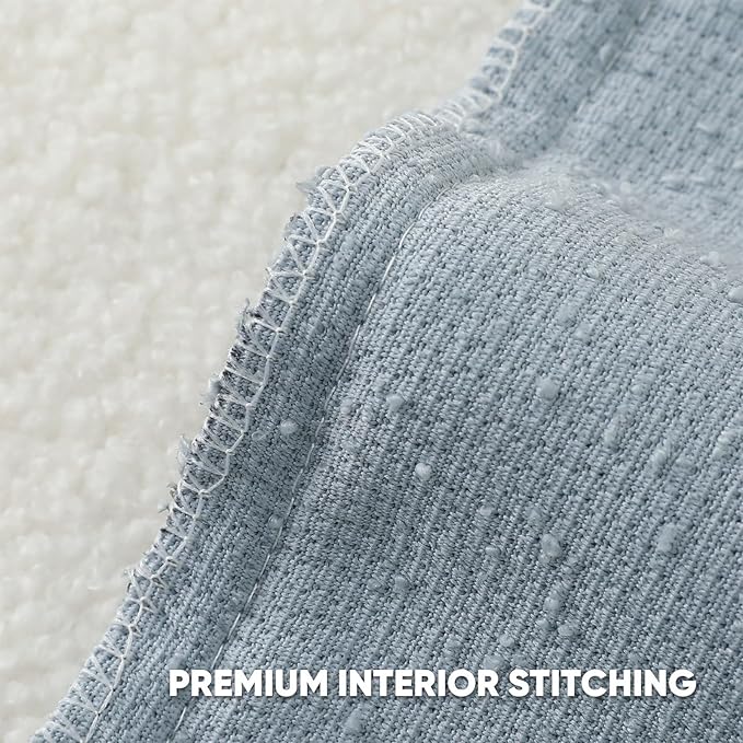 HAUSSY Set of 2 26x26 Decorative Throw Pillow Covers, Soft Cozy Euro Pillow Shams Textured Boucle, Home Decor for Couch Bed Living Room, Dusty Blue