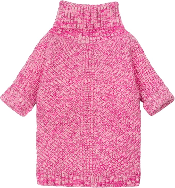 Fitwarm Knitted Turtleneck Dog Sweater, Cozy Dog Winter Clothes for Small Dogs Girl, Holiday Pet Outfit, Heather Pink, Large