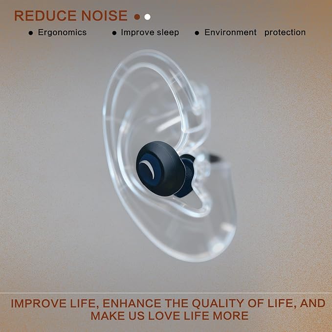 Sleeping Noise Cancelling Ear Plugs - Soft Silicone for Side Sleepers, 32dB Reusable Noise Reduction: Hearing Protection for Concerts & Travel