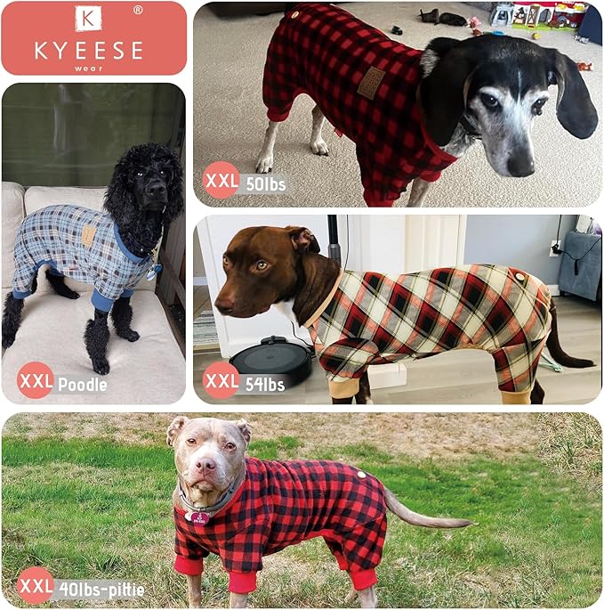 KYEESE Dog Pajamas Large Sized Dog Soft Coat Stretchy Onesie Lightweight Pjs Comfy Pet Clothes Velvet Jammies,Pink, XXX-Large