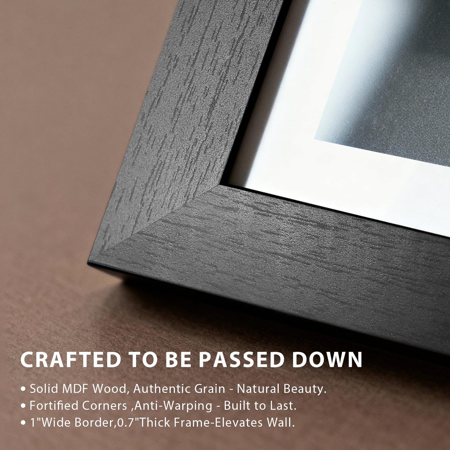 KissNow 5x7 Picture Frame 4 Pack, Black Wood 7x5 Frame, Tempered Glass, Vertical or Horizontal Tabletop Display for Photos & Art Prints
