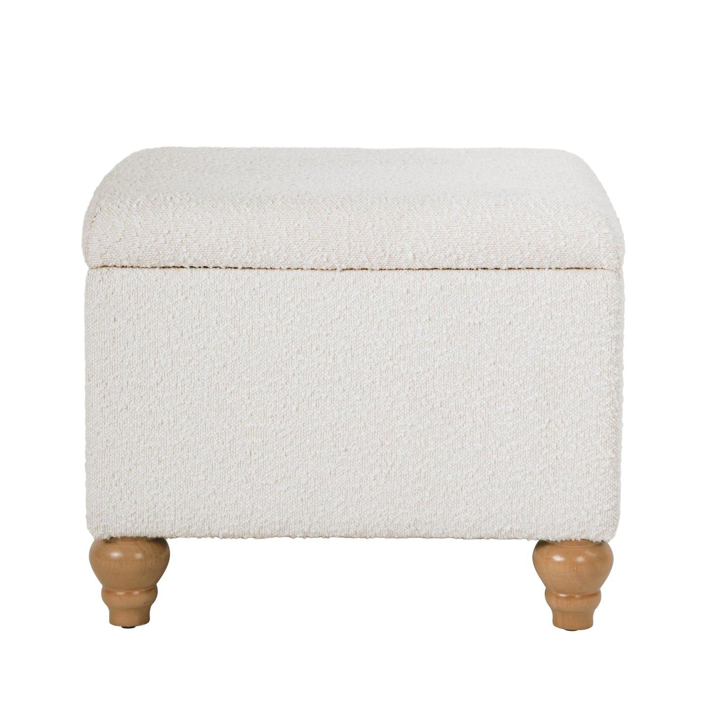HomePop 22" Medium Rectangular Storage Ottoman - Cream Boucle