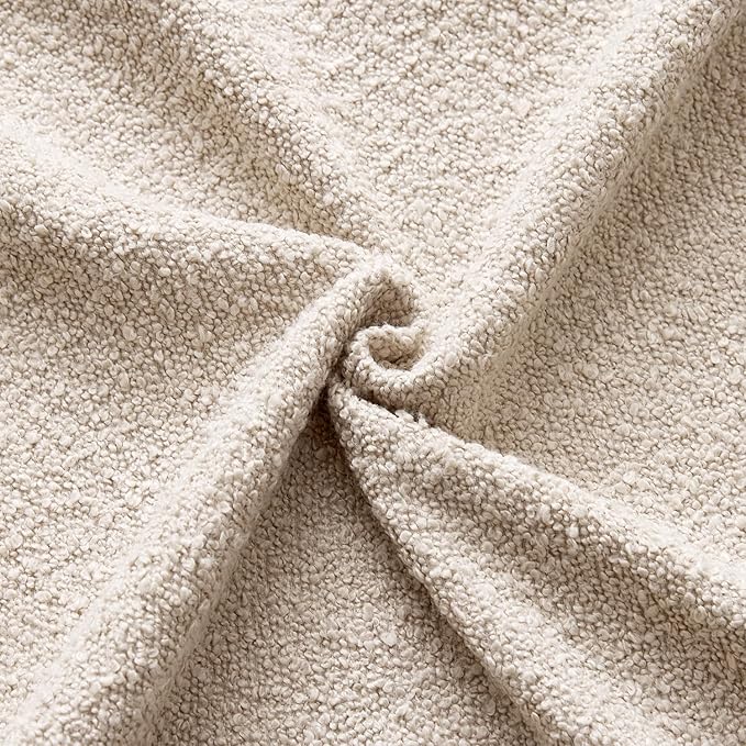 ANRODUO Pack of 2 Textured Boucle Throw Pillow Covers Soft Oatmeal Euro Decorative Accent Solid Pillow Cases Cozy Modern Couch Cushion Case for Chair Sofa Bedroom Living Room Home Decor, 22 x 22 Inch