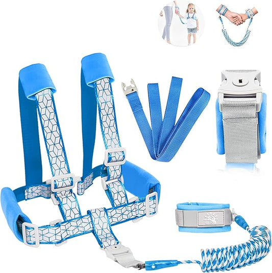 Toddler Leash for Walking, Toddler Safety Harnesses Leashes, Safety Harness with Lock for Kids, Anti Lost Wrist Link for Toddlers ，Upgrade with Reflective Tape Liner（6.5ft）for Kids
