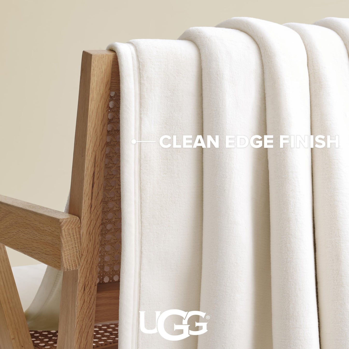 UGG Coco Queen Fleece Blanket for Bed – Luxury Room Decor, Plush & Warm Queen Blanket for Bed, Gifts for Teens and Women, 90" x 92", Off-White Snow