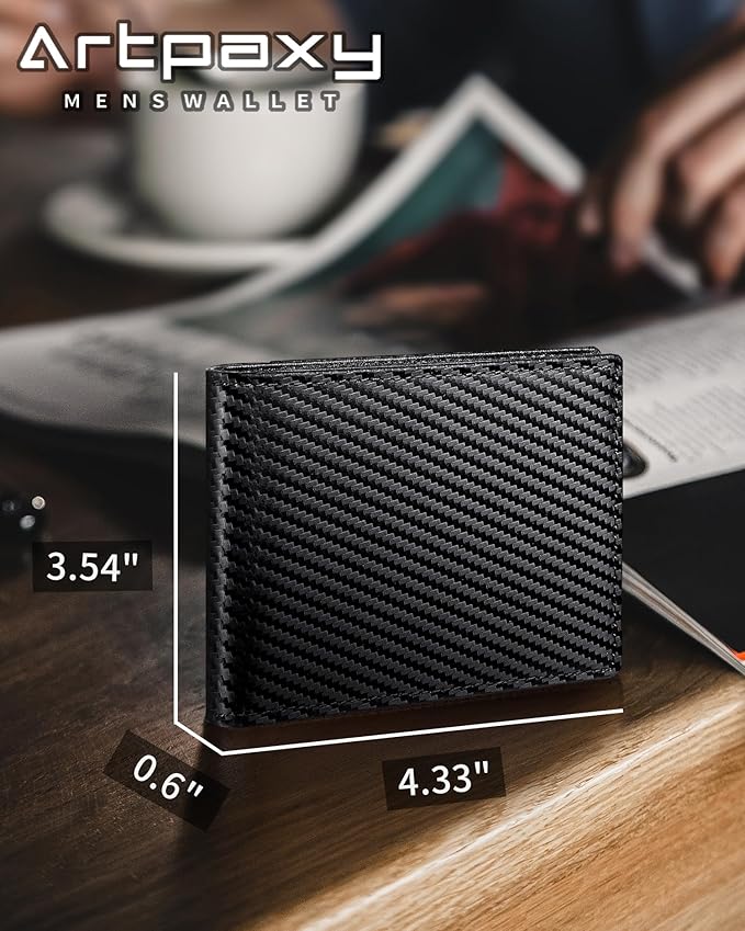 Artpaxy Mens Wallet Bifold Genuine Leather RFID Blocking Wallet for Men with 1 ID Windows 13 Card Holders 2 cash pockets 1 Gift Box