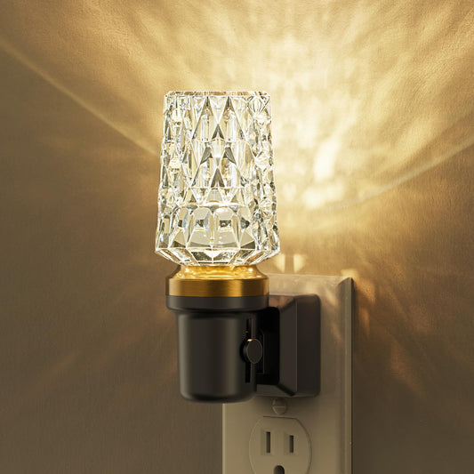 L LOHAS LED Night Light,Plug in Night Light with Light Sensor,0-100LM Brightness Adjustable,3000K Soft White,Acrylic Decorative Nightlight for Bathroom Bedroom Hallway