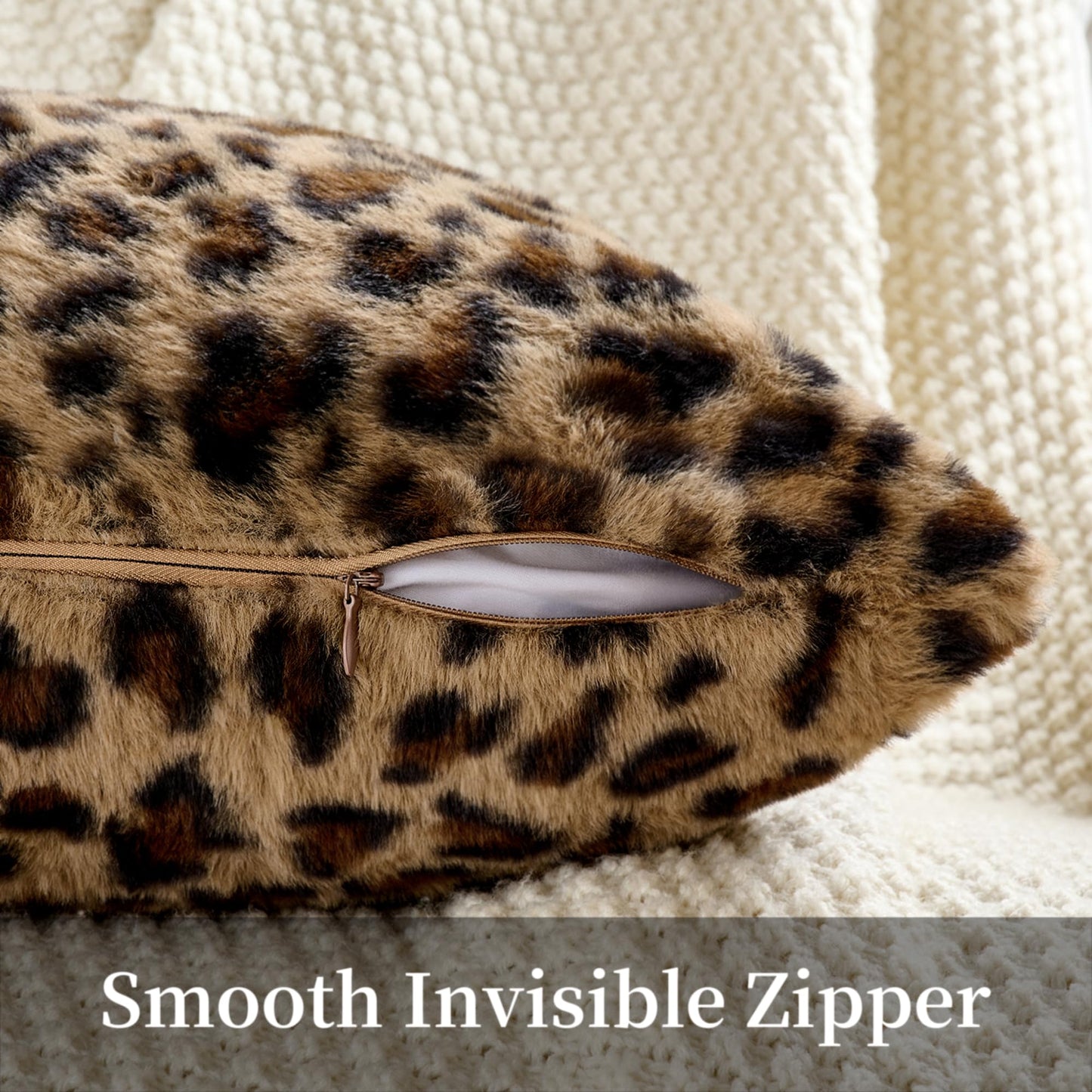 GALMAXS7 Cheetah Pillow Covers 18x18 Faux Fur Throw Pillow Covers Set of 2 Leopard Couch Pillow Covers Fluffy Soft Decorative for Home Living Room Bedroom
