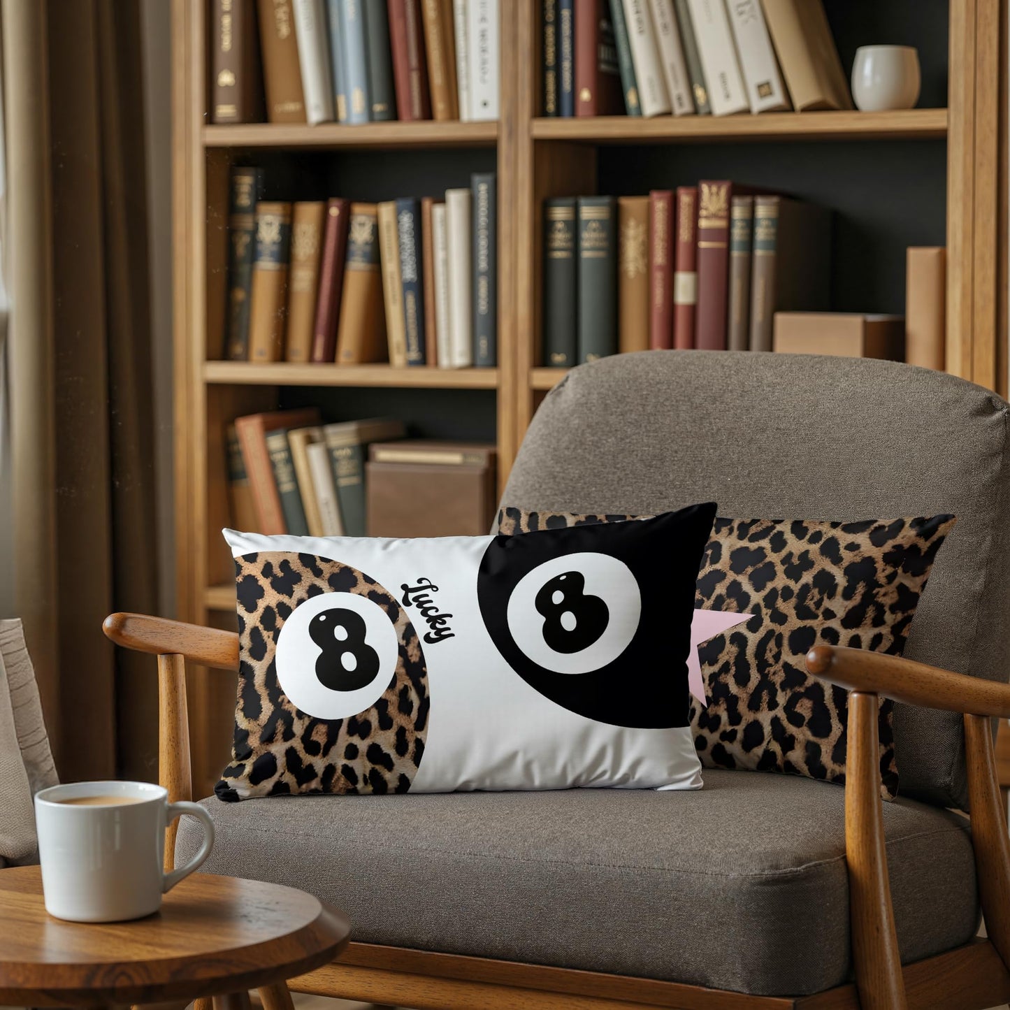 GTYNU Trendy Funky Cheetah Y2K 8 Ball Pillow Covers 12x20 Set of 2,Fuunky Leopard Print Pink Star Decorative Pillowcases,Cheetah Throw Pillow Covers for Couch Sofa Bed Home Room Decor