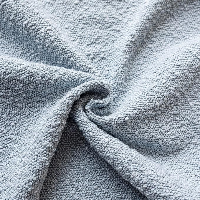 Foindtower Decorative Textured Boucle Throw Pillow Covers Accent Solid Pillow Cases Neutral Soft Cozy Couch Cushion Case for Chair Sofa Bedroom Living Room Home Decor 26 x 26 Inch,Light Blue