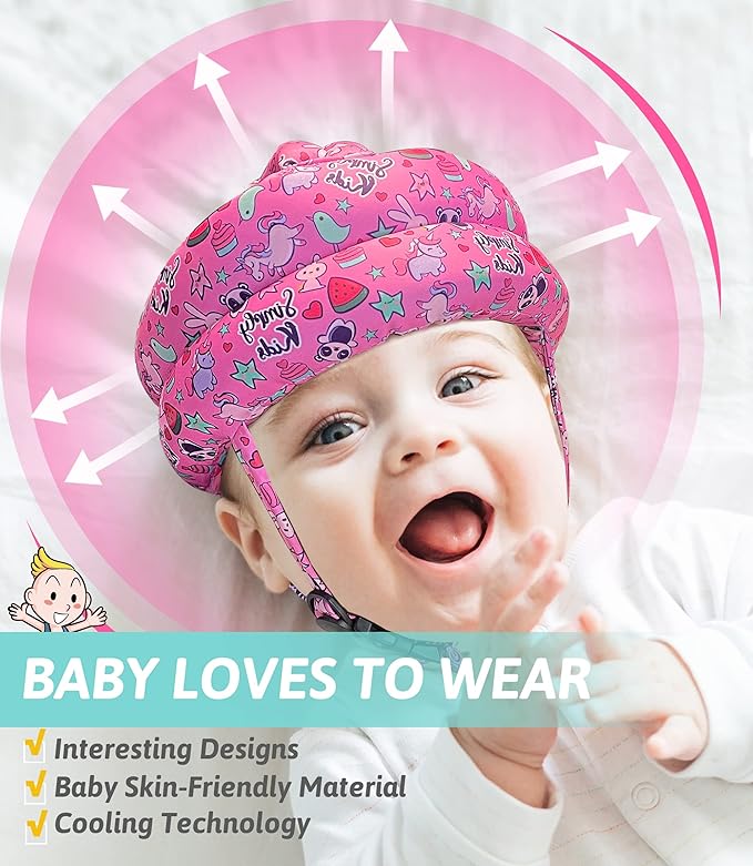 Baby Helmet for Crawling & Walking - Head Protector for Infants, Soft Cushion Safety Headguard, Toddler Inflatable Helmets 6-12 Months