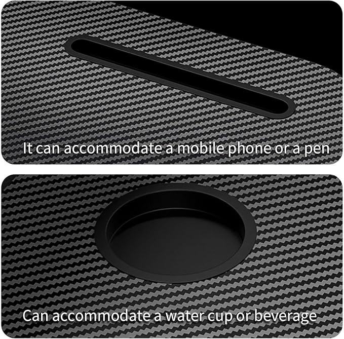 Car Accessories Interior, Carbon Fiber Material, Foldable Car Table, Multipurpose Travel Car Tray for Dining, in-Car Work, Travel and Outdoor, Fits Most Vehicles